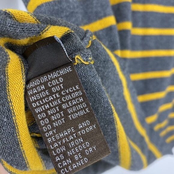 J McLaughlin Sweater Size Small Womens Navy Gray Yellow Knit Striped Color Block - Picture 7 of 7